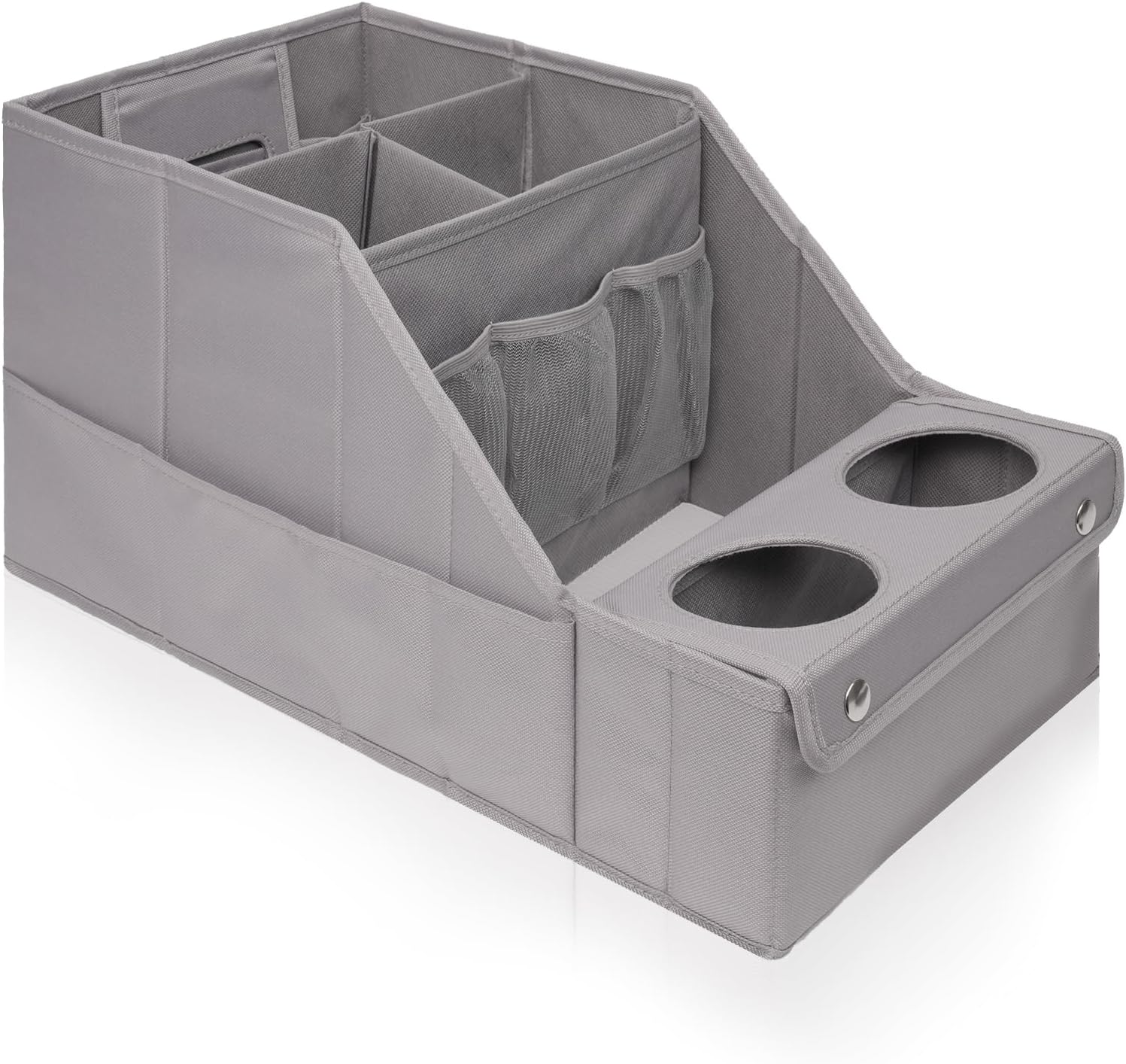 Moonval Car Seat Organizer, Front Seat Storage with 11 Compartments, 2 Cup Holders & Waterproof Oxford Fabric
