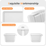 Moonval Clear Drawer Organizer Set, 5-Size Makeup & Desk Organizer Trays for Bathroom, Vanity & Office