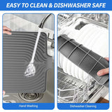 Moonval Silicone Dish Drying Mat, 40 × 30 cm Self-Draining Kitchen Counter Mat