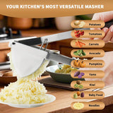 Moonval Heavy Duty Potato Ricer, Stainless Steel 22oz Masher Press with Silicone Handles