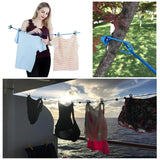 Moonval Portable Clothesline, Drying Rope with End Hooks & 12 Attached Laundry Clips