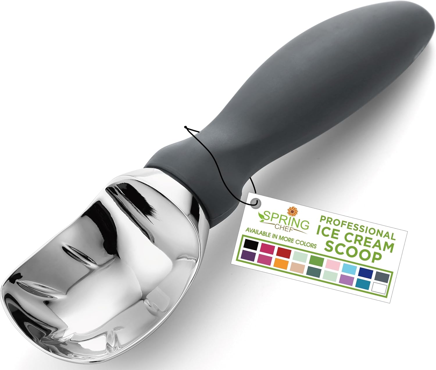 Moonval Ice Cream Scoop, Heavy-Duty Metal Scooper for Ice Cream, Cookie Dough & Frozen Desserts