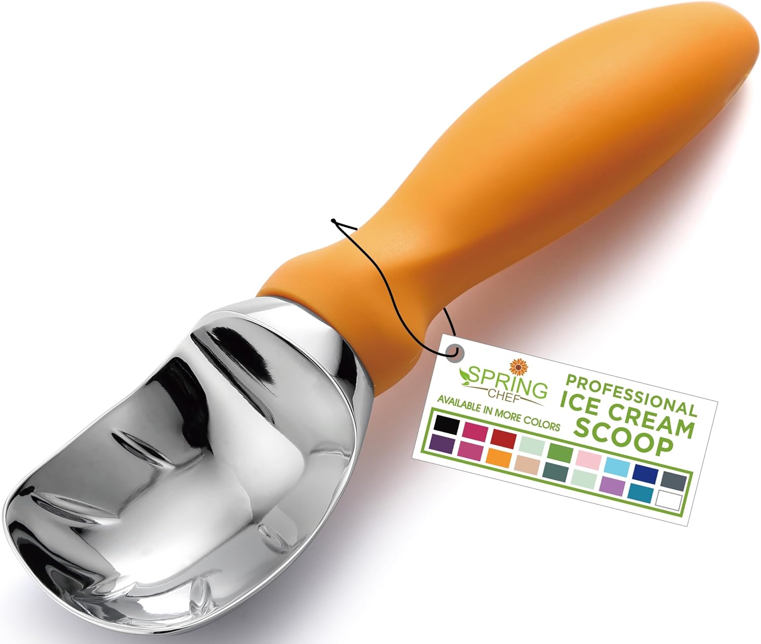 Moonval Ice Cream Scoop, Heavy-Duty Metal Scooper for Ice Cream, Cookie Dough & Frozen Desserts