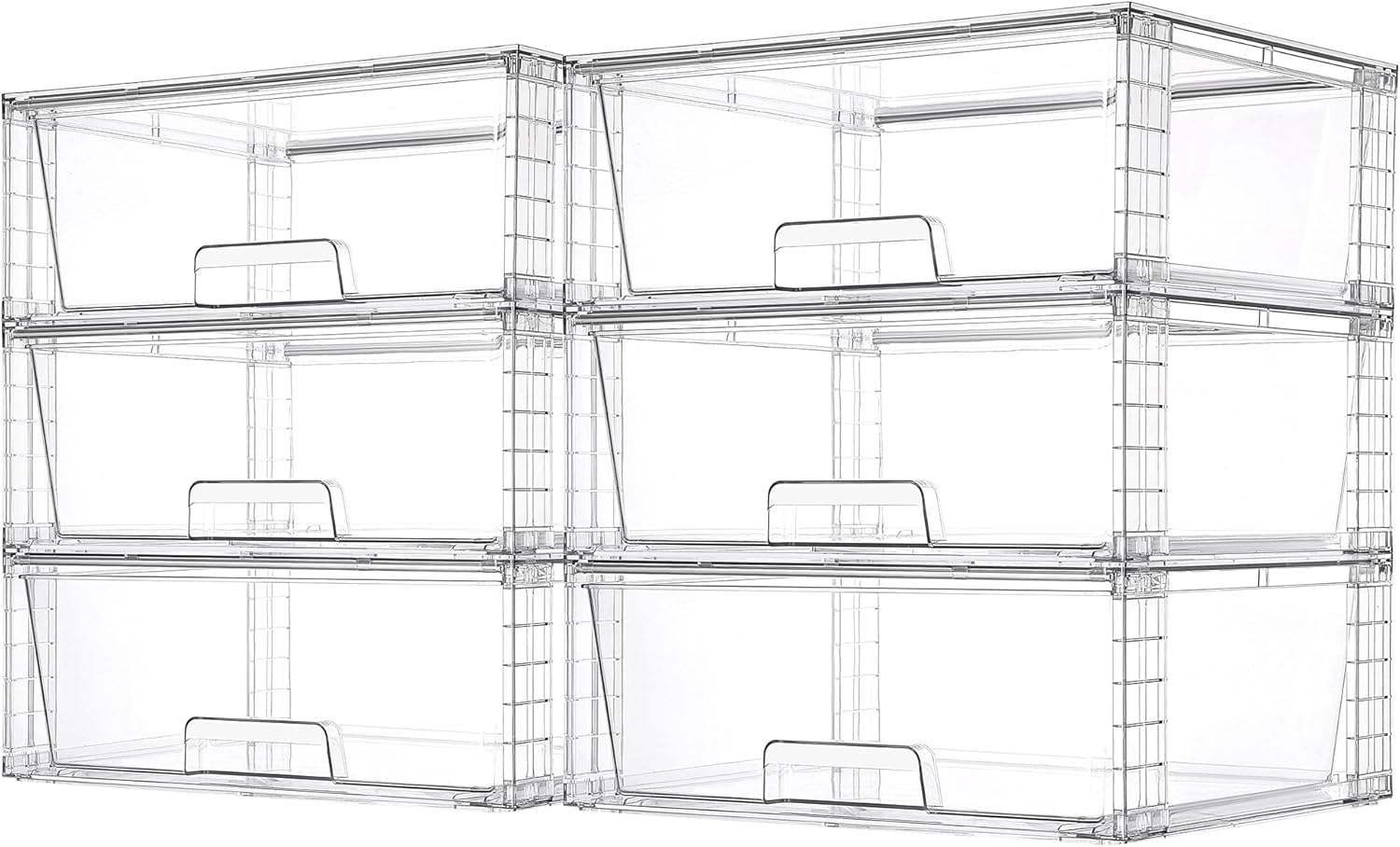 Moonval Stackable Storage Drawers, Clear Acrylic Organizer Bins for Bathroom, Kitchen & Closet
