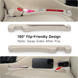 Moonval Car Seat Gap Fillers, 2-Pack 3-in-1 Foam Organizers with Storage Hook for Car Seats