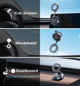Moonval Vacuum Magnetic Phone Holder, 360° Adjustable Dashboard Car Mount with Suction Base