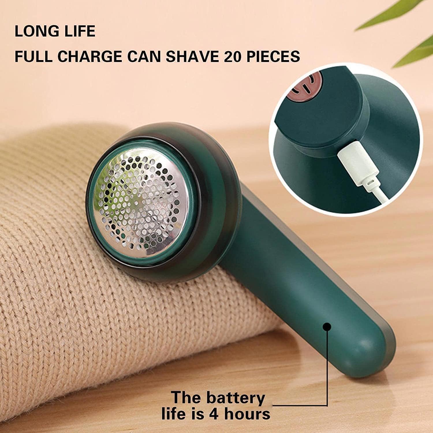 Moonval Electric Lint Remover, Rechargeable Fabric Shaver for Clothes, Upholstery & Blankets