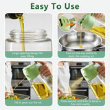 Moonval Oil Sprayer Set, 2-Pack 2-in-1 Oil Mister & Dispenser Bottles for Cooking, Air Fryer & BBQ