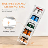 Moonval Clear Shoe Storage Boxes, 6-Pack Stackable Sneaker Organizer with Magnetic Door