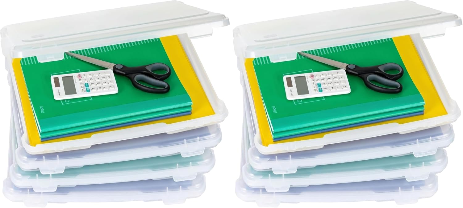 Moonval Board Game Storage Containers, Clear Stackable Organizers with Snap-Tight Lids & Handles