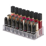 Moonval Lipstick & Nail Polish Organizer, 24-Slot Clear Makeup Storage Holder