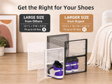 Moonval Shoe Storage Boxes, Clear Stackable Sneaker Organizer Bins with Front Opening