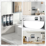 Moonval 3-Chamber Shower Dispenser, No-Drill Wall-Mounted Shampoo & Soap Organizer