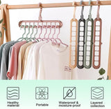 Moonval Space-Saving Hanger, 9-in-1 Multi-Layer Clothes Organizer for Wardrobe Storage