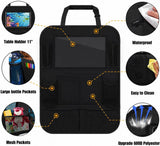 Moonval Backseat Car Organizer, 2-Pack Seat Protectors with Foldable Tray, 9 Pockets & Tablet Holder