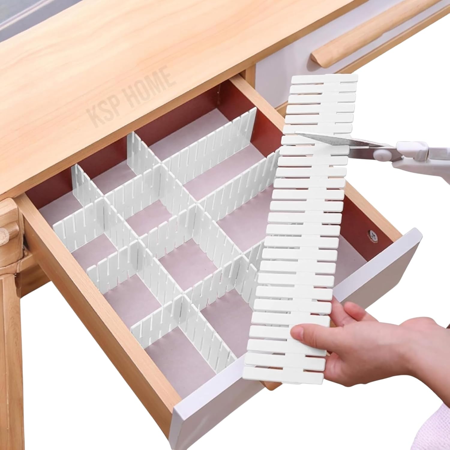 Moonval Drawer Organizer Dividers, Cut-to-Fit Interlocking Storage Grid, 10-Pack