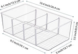 Moonval Food Storage Organizer Bins, Clear Pantry Containers with 4 Compartments for Snacks & Packets