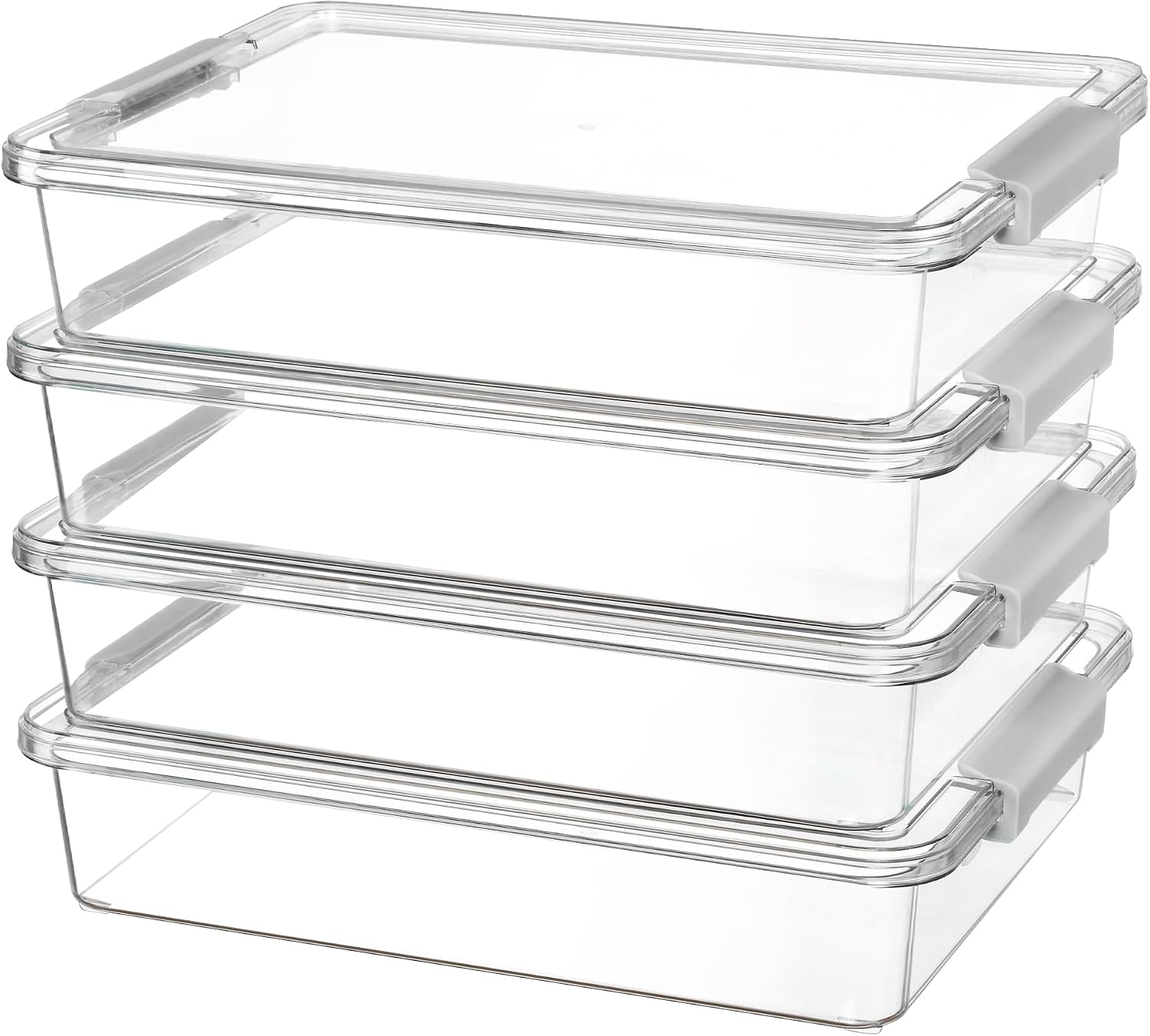 Moonval Plastic Storage Bins, Clear Stackable Containers with Lids for Crafts & Home Storage