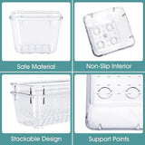 Moonval Clear Drawer Organizer Set, 25-Piece Plastic Storage Trays for Kitchen, Bathroom & Office