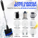 Moonval Bottle Brush Cleaner Set, 5-Piece Cleaning Brushes with Stainless Steel Handle for Bottles & Straws