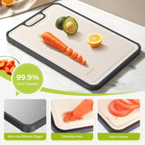 Moonval Titanium Cutting Board, Double-Sided Food-Grade Titanium & PP Chopping Board