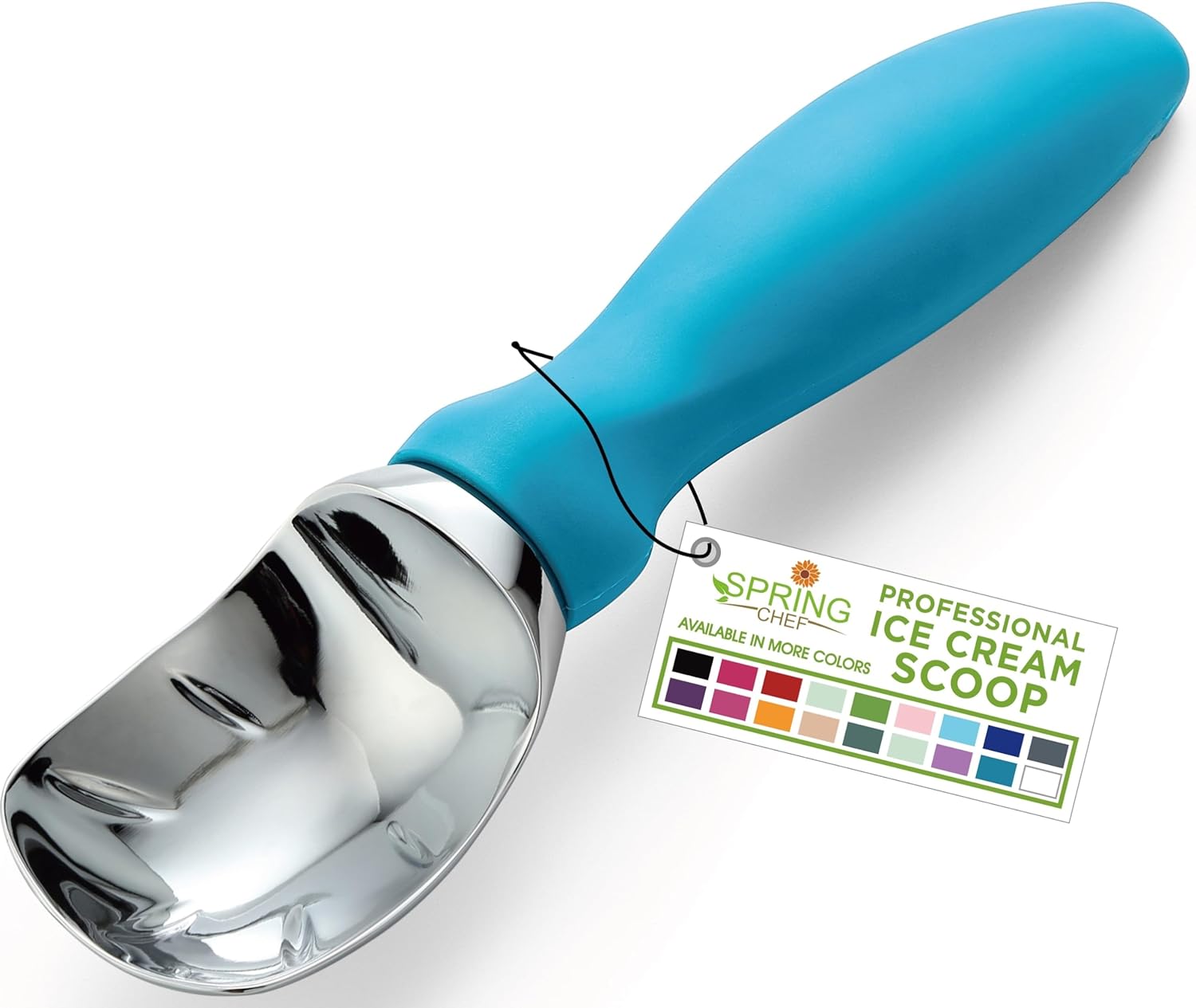 Moonval Ice Cream Scoop, Heavy-Duty Metal Scooper for Ice Cream, Cookie Dough & Frozen Desserts