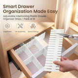 Moonval Drawer Organizer Dividers, Cut-to-Fit Interlocking Storage Grid, 10-Pack