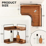 Moonval Corner Countertop Organizer, 2-Tier Wooden Shelf for Vanity, Makeup, Skincare & Kitchen