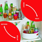 Moonval 360° Rotating Organizer Tray, Space-Saving Lazy Susan for Pantry and Fridge