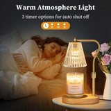 Moonval Candle Warmer Lamp, Dimmable Height-Adjustable Wax Warmer with Timer for Jar Candles