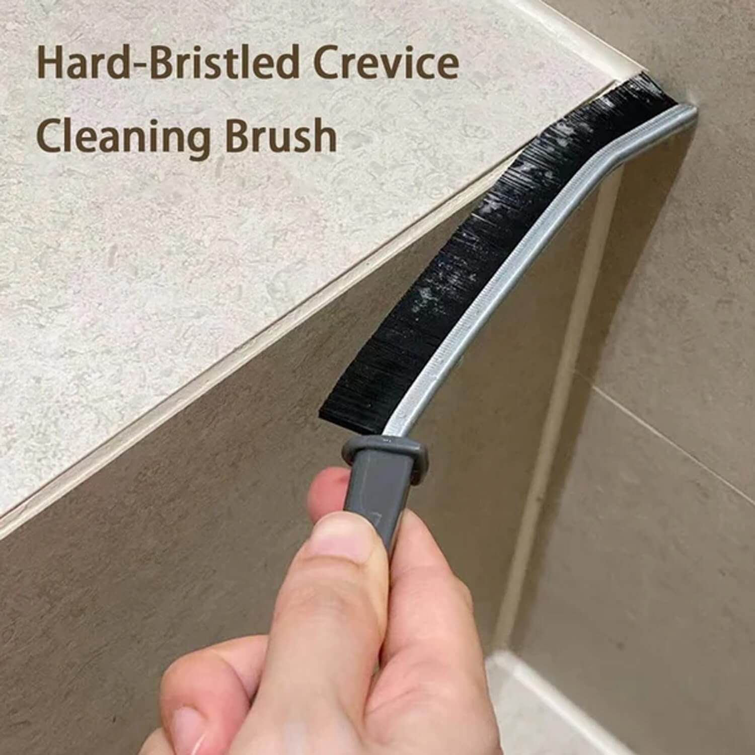 Moonval Crevice Cleaning Brush Set, 2-Pack Hard Bristle Gap Cleaner for Tiles, Grout & Corners