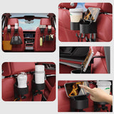 Moonval Car Seat Cup Holder & Phone Mount, Headrest Organizer with Bag Hooks