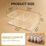 Moonval Pantry Storage Bins, 6-Pack Clear Organizers with Removable Dividers for Kitchen & Refrigerator
