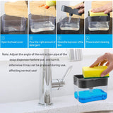 Moonval Soap Dispenser with Sponge Holder, 2-in-1 Kitchen Sink Soap Pump Organizer