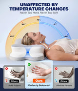 Moonval Memory Foam Bed Pillow, Ergonomic Contour Cooling Pillow for Side, Back & Stomach Sleepers