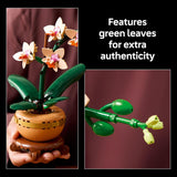 Moonval Mini Orchid Building Set, Decorative Artificial Flower Brick Kit for Home & Office Decor