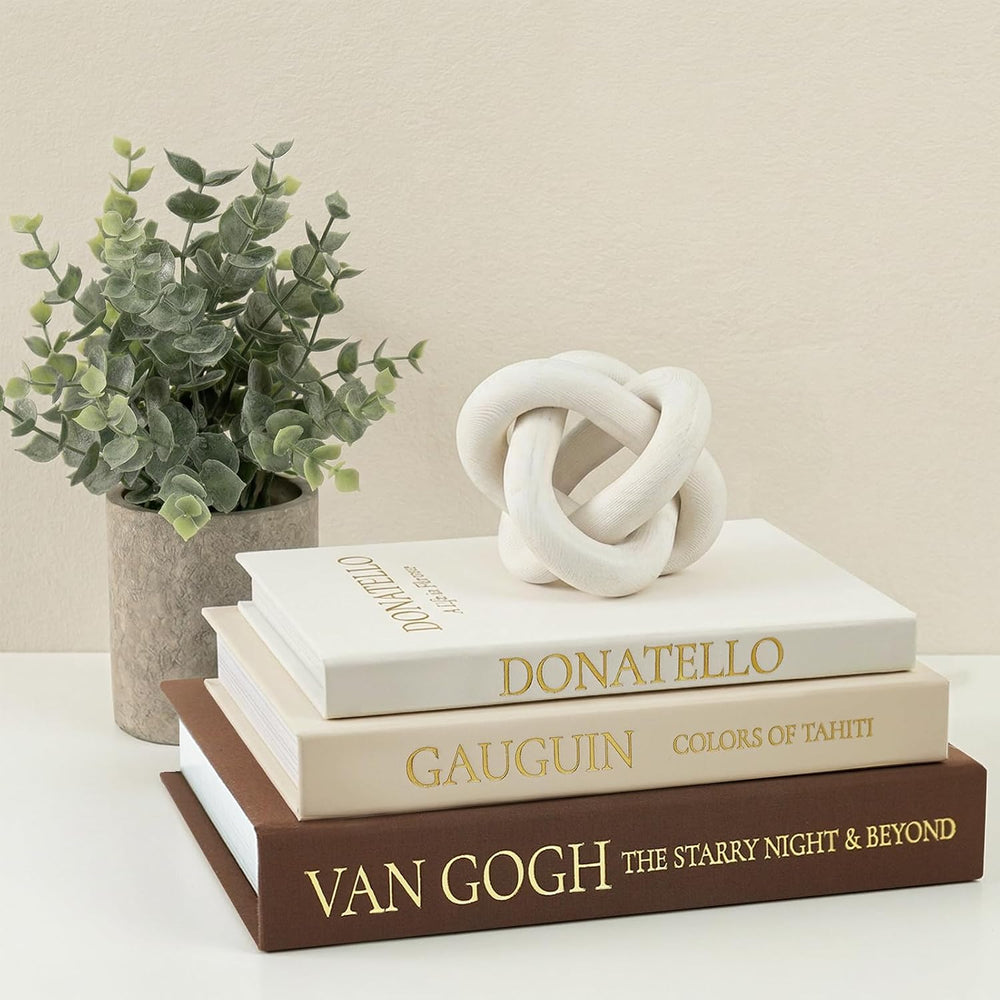 Moonval Decorative Faux Book Box Set, Set of 3 Linen Storage Books with Hidden Compartment