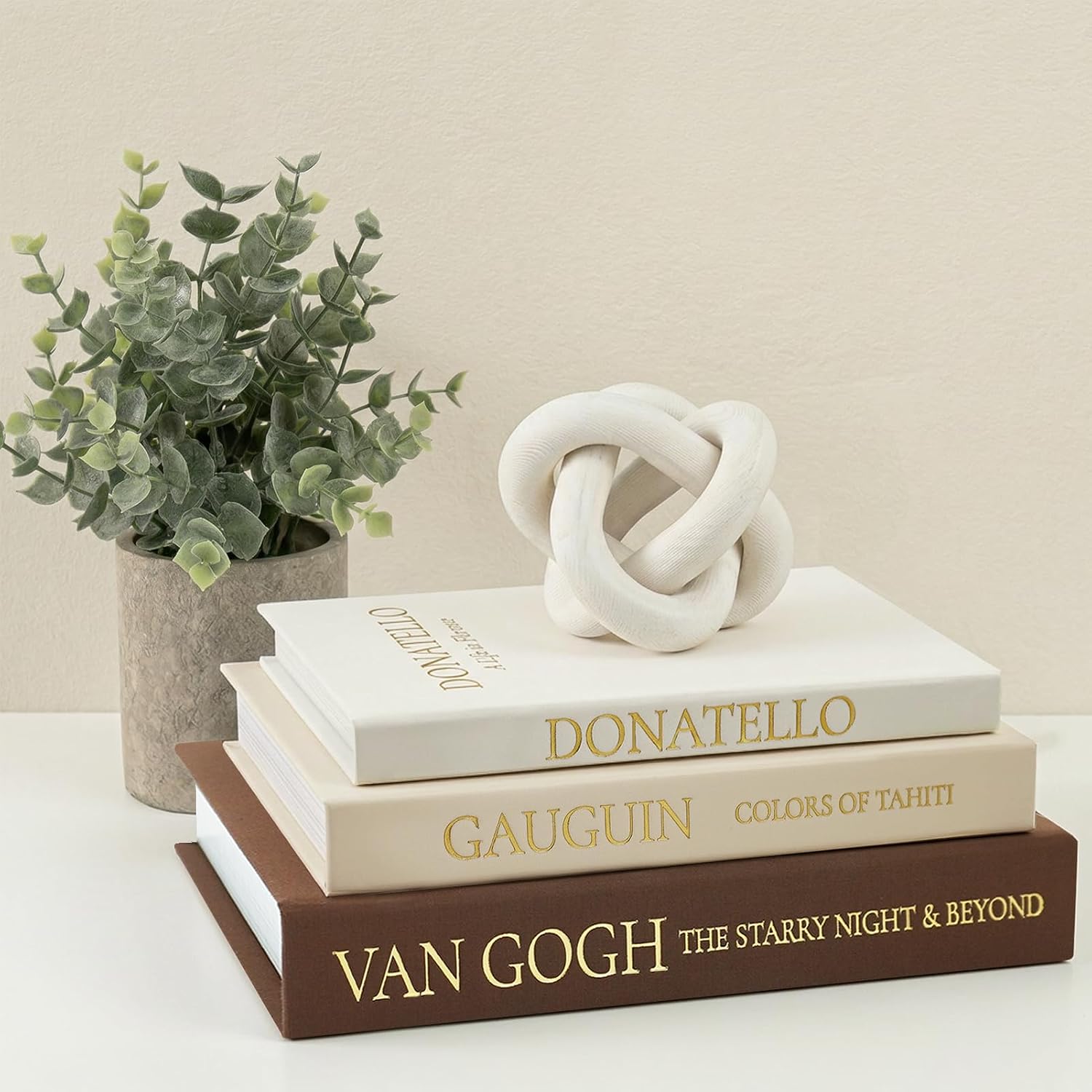 Moonval Decorative Faux Book Box Set, Set of 3 Linen Storage Books with Hidden Compartment