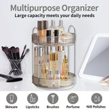 Moonval Makeup Organizer Carousel, 360° Rotating Vanity Storage Rack for Cosmetics & Skincare