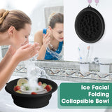 Moonval Collapsible Silicone Facial Ice Bath Bowl, Portable Face Cooling Basin