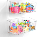 Moonval Bath Toy Organizer, Quick-Dry Mesh Storage Bins with 3 Compartments for Baby & Kids Toys