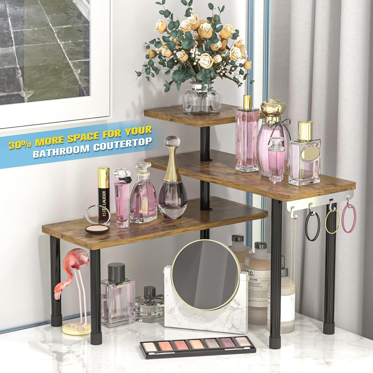Moonval Countertop Organizer,  Corner Shelf for Kitchen, Bathroom, Coffee Station & Vanity