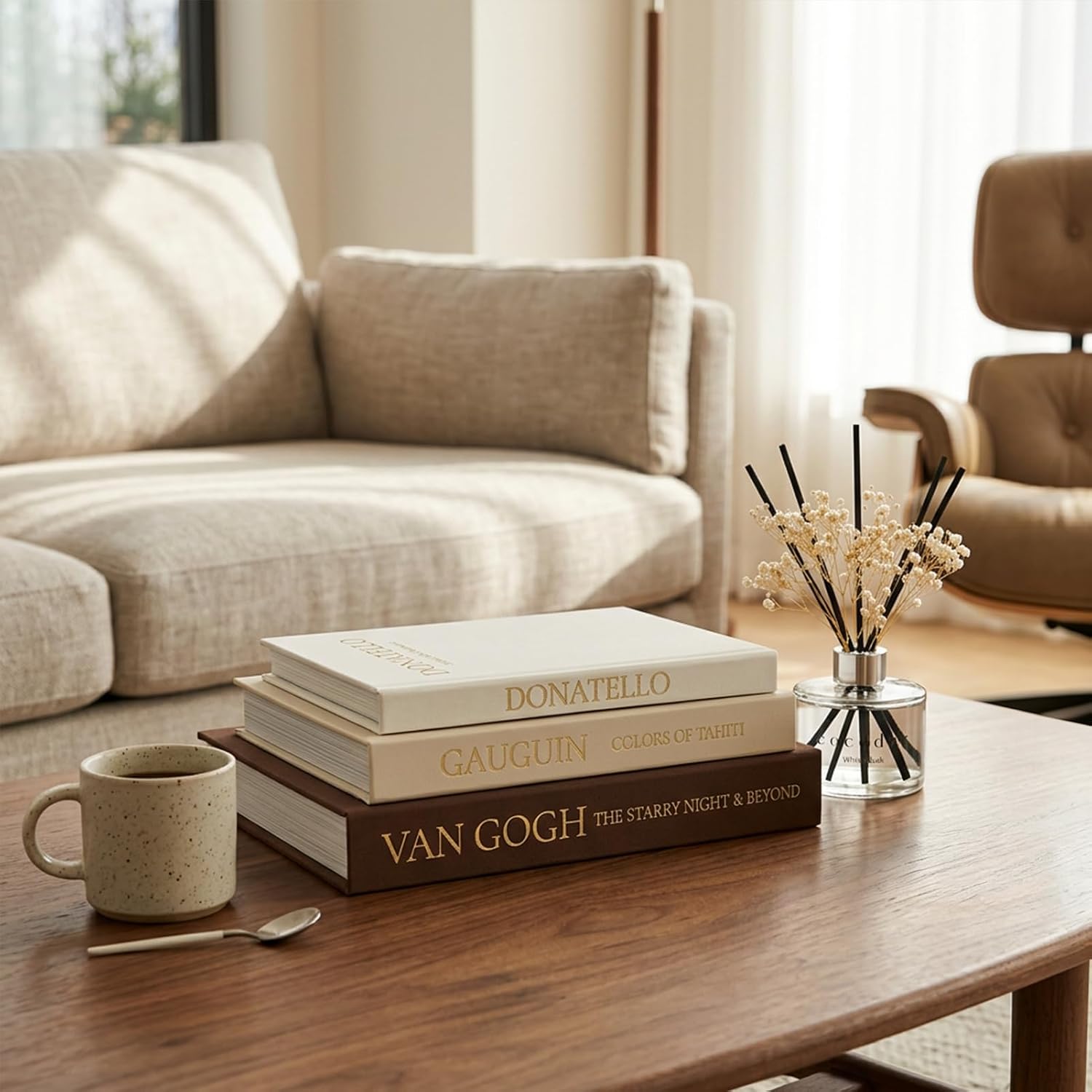 Moonval Decorative Faux Book Box Set, Set of 3 Linen Storage Books with Hidden Compartment