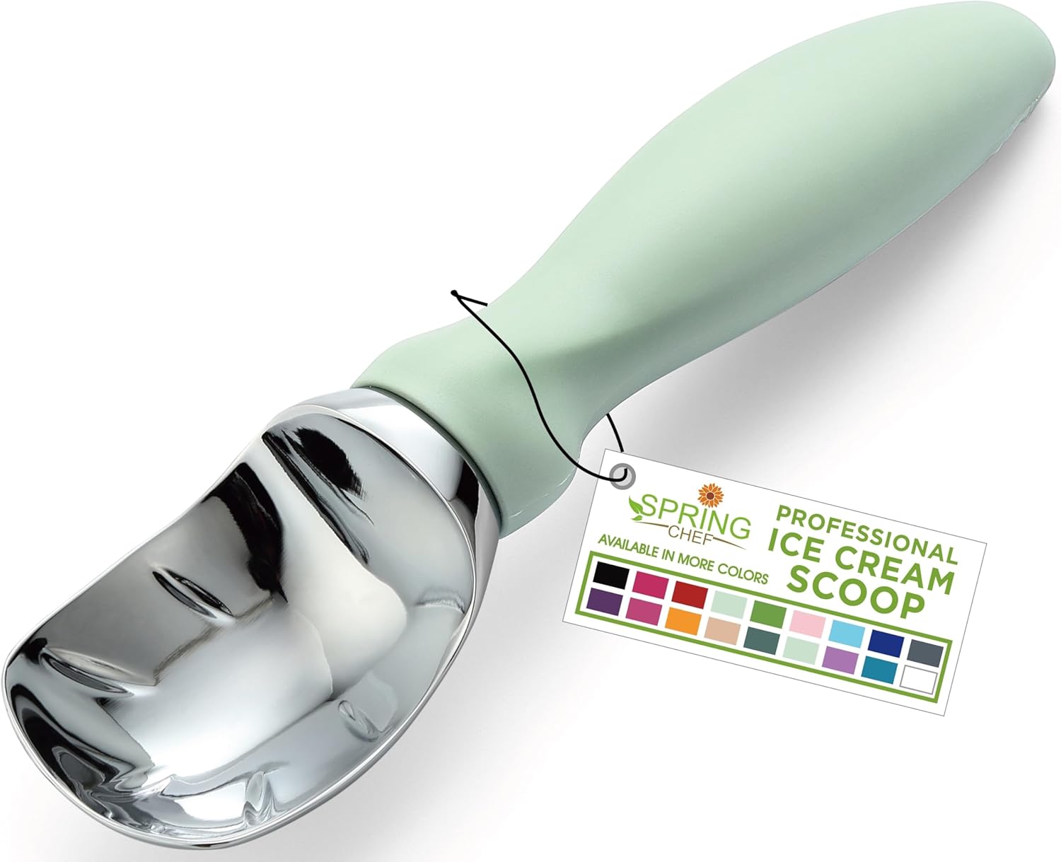 Moonval Ice Cream Scoop, Heavy-Duty Metal Scooper for Ice Cream, Cookie Dough & Frozen Desserts