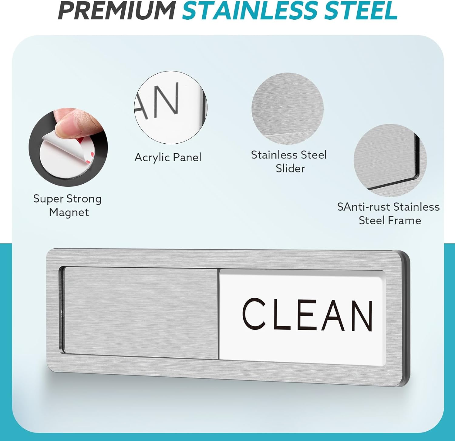 Moonval Dishwasher Magnet, Clean & Dirty Sliding Sign with Strong Non-Scratch Magnet
