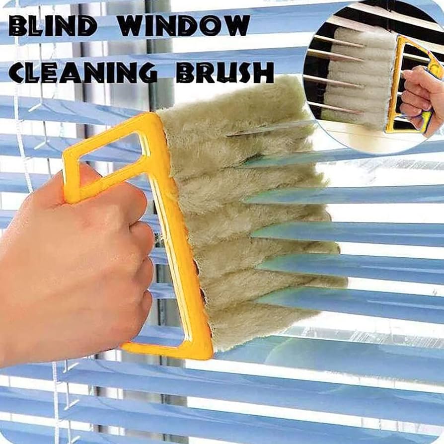 Moonval 7-Slat Cleaning Brush, Microfiber Duster for Blinds, Window Rails & Air Vents