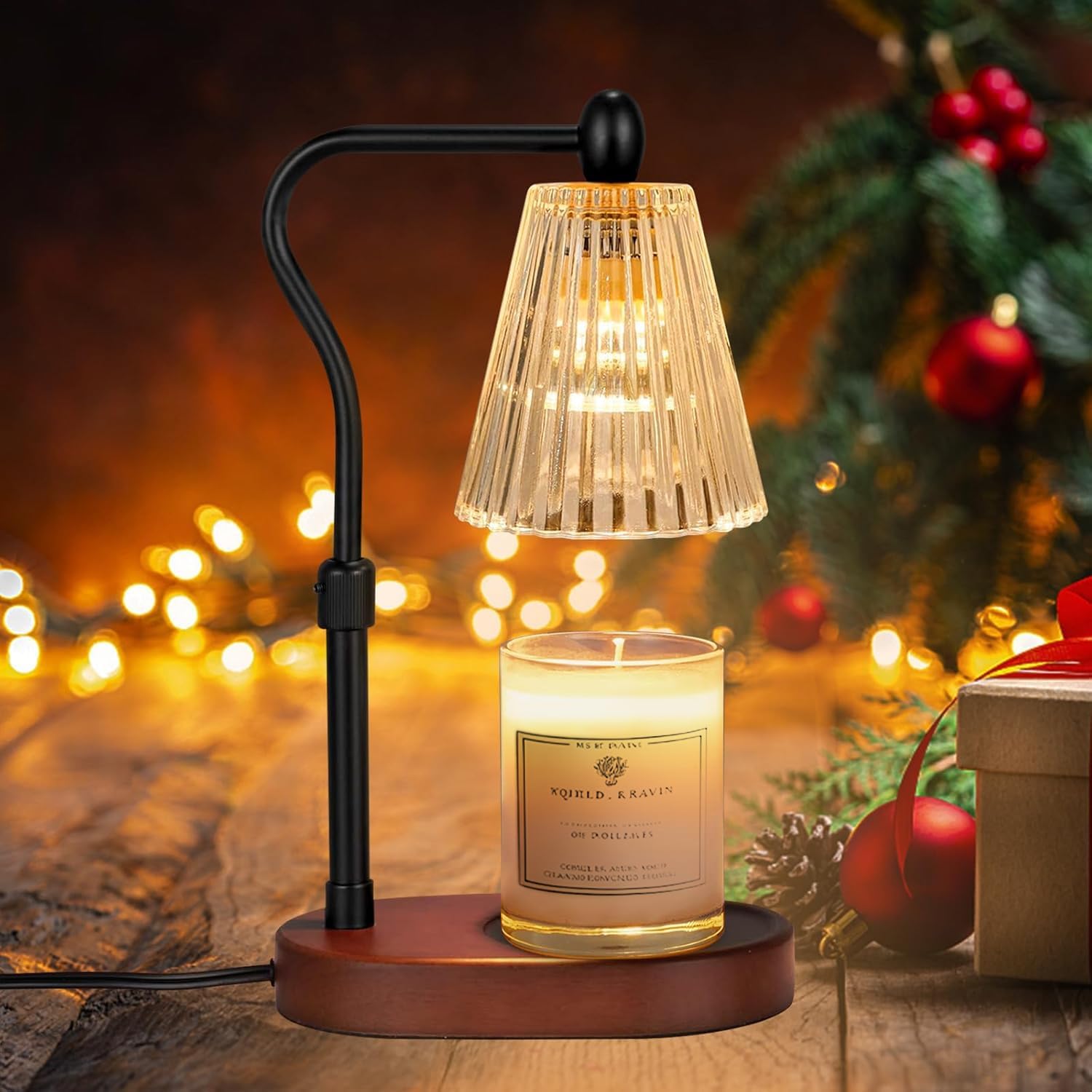 Moonval Candle Warmer Lamp, Height-Adjustable Dimmable Wax Warmer with Timer for Jar Candles