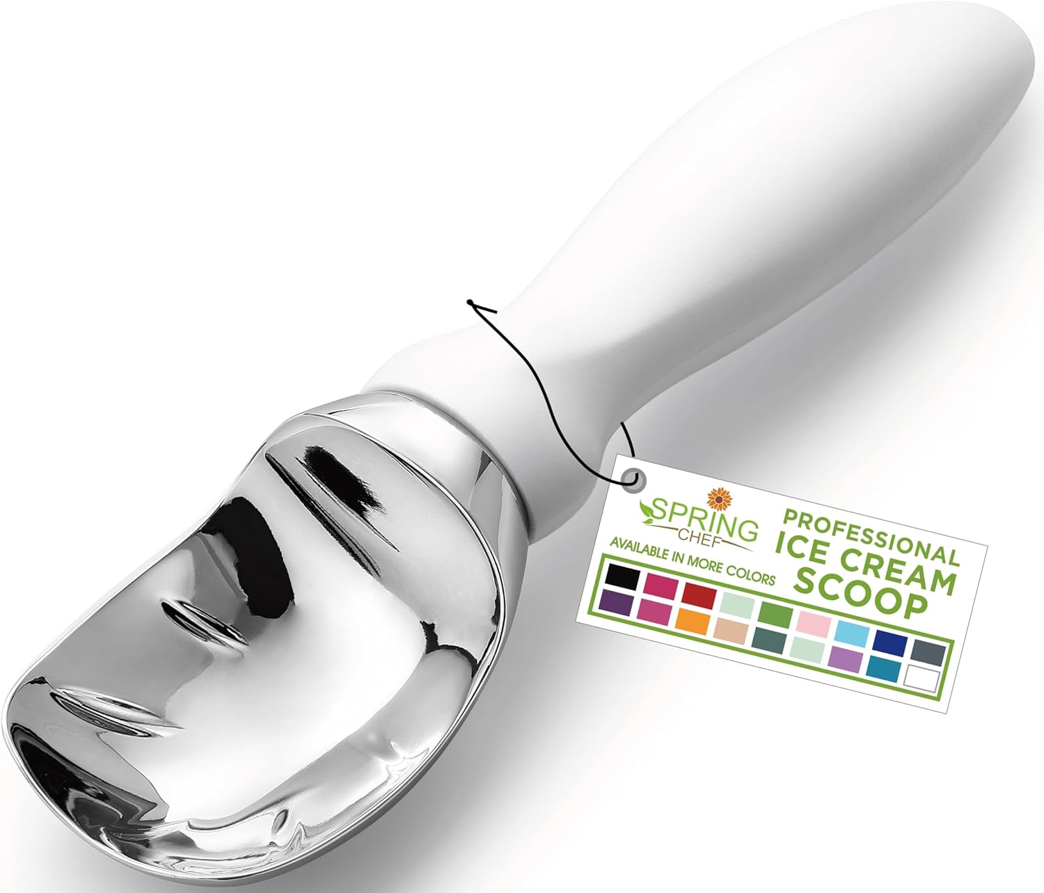 Moonval Ice Cream Scoop, Heavy-Duty Metal Scooper for Ice Cream, Cookie Dough & Frozen Desserts