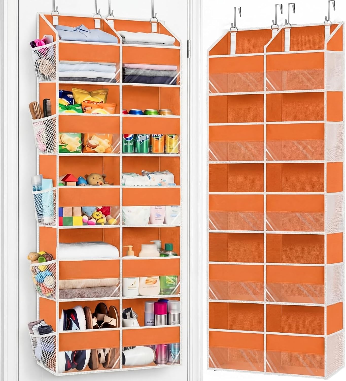 Moonval Over-the-Door Organizer, 5-Tier Hanging Storage with 10 Compartments, 80 lb Capacity