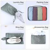 Moonval 7-in-1 Foldable Travel Organizer Set, Packing Cubes & Toiletry Bags for Luggage Storage